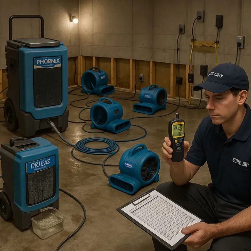 Structural Drying and Dehumidification process in Reform, AL